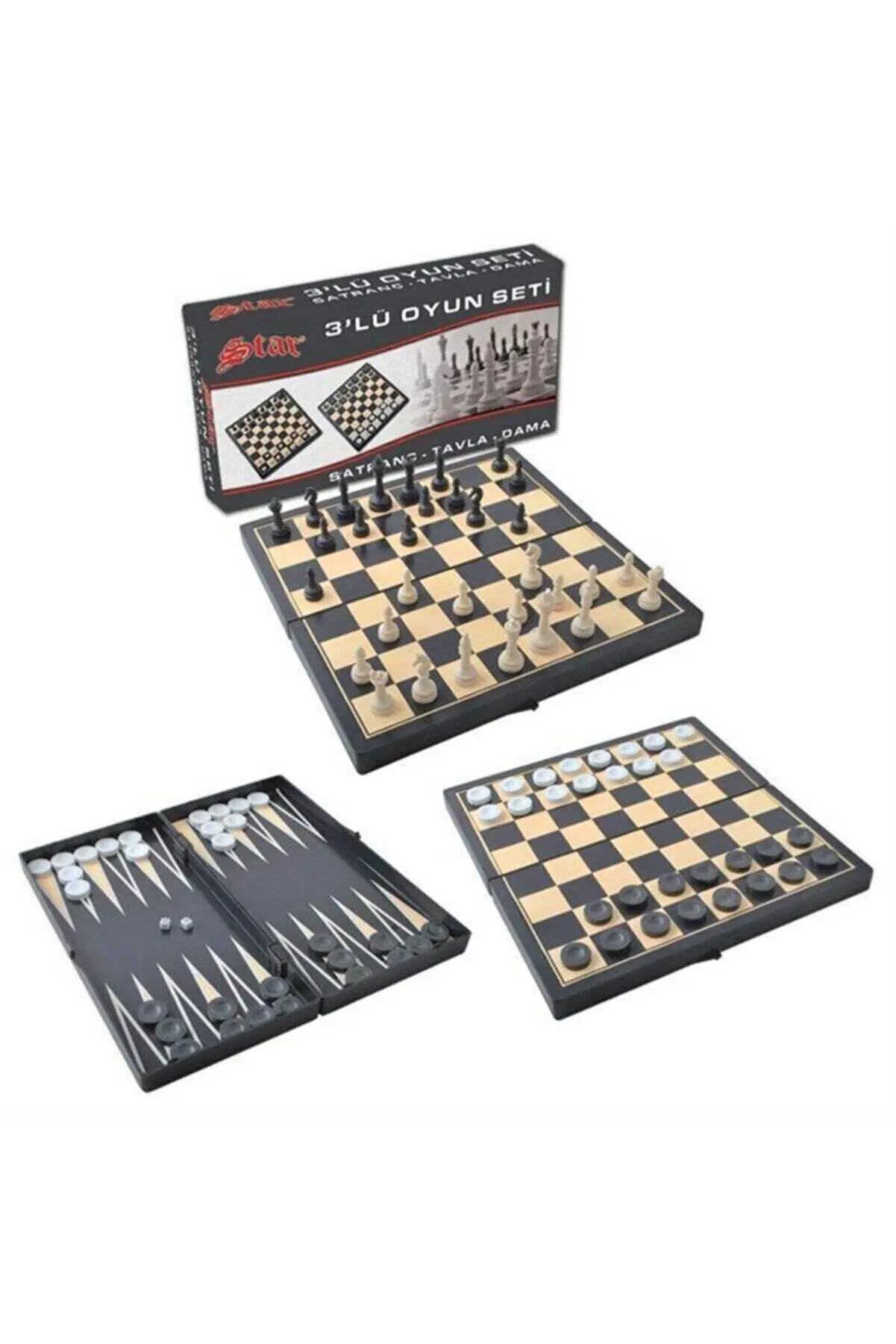 3 Piece Game Set  3 in 1 Game Set  Backgammon Chess Checkers Chess Set Figure Mat Player Brain intelligence developer