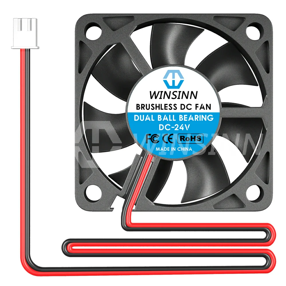 WINSINN-Ventilateur de refroidissement hydraulique sans balais, 5010, 50mm, DC, 5V, 12V, 24V, Touriste, Roulement à billes, 50x10mm, 2PIN