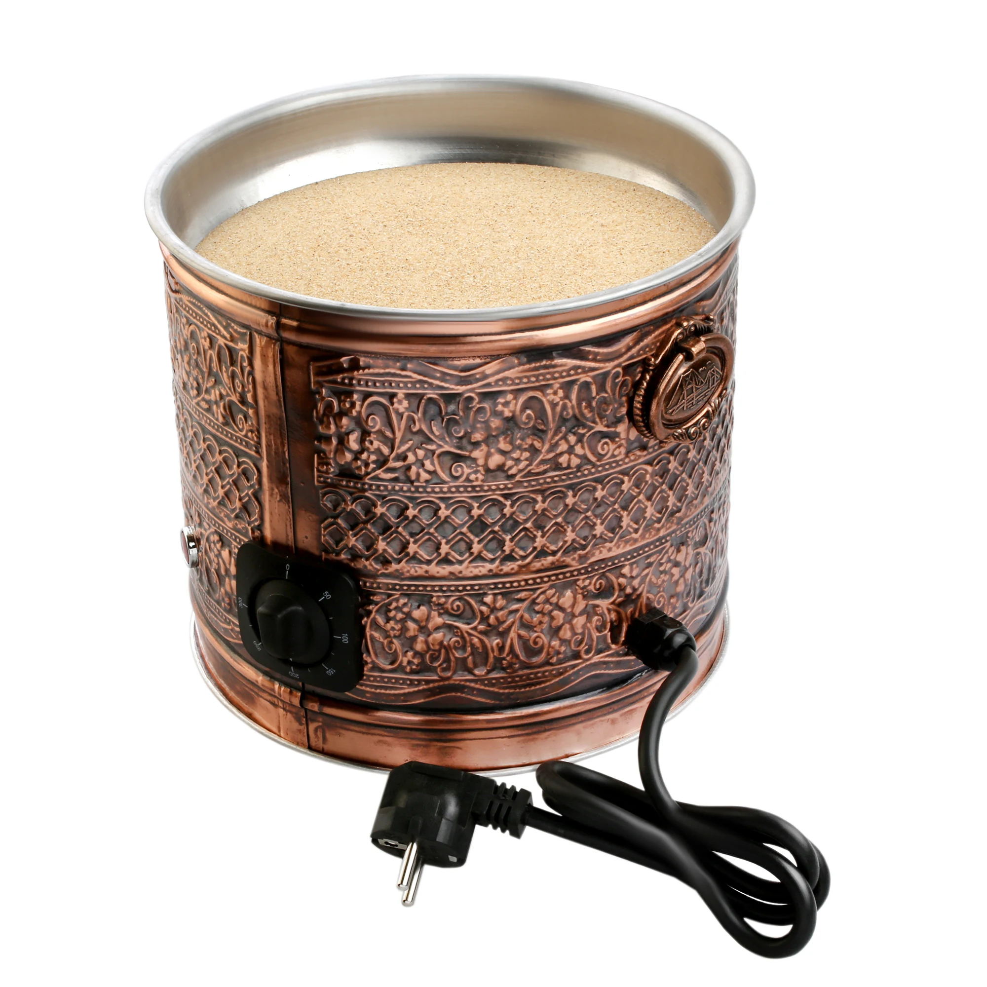 Authentic Turkish Copper Sand Coffee Maker Medium Round - Heating Machine