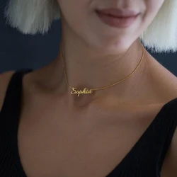 Custom Crown Name Necklace Minimalistic Pendant Logo Necklace Personalized Gifts Letter Necklace Custom Name Necklace