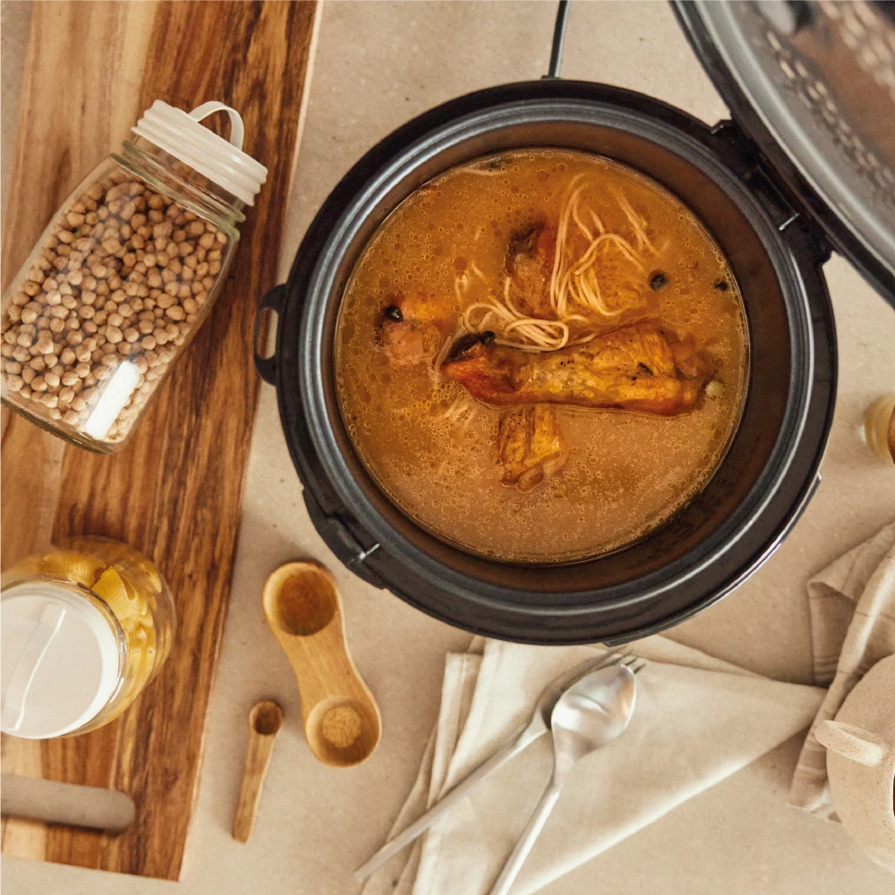 NEWLUX-Robot de Cocina Multifunción 5L Mod.NEWCOOK con Cubeta Antiadherente, Programable 24H, 9 Funciones y 8 Menús automáticos. Mantiene Caliente