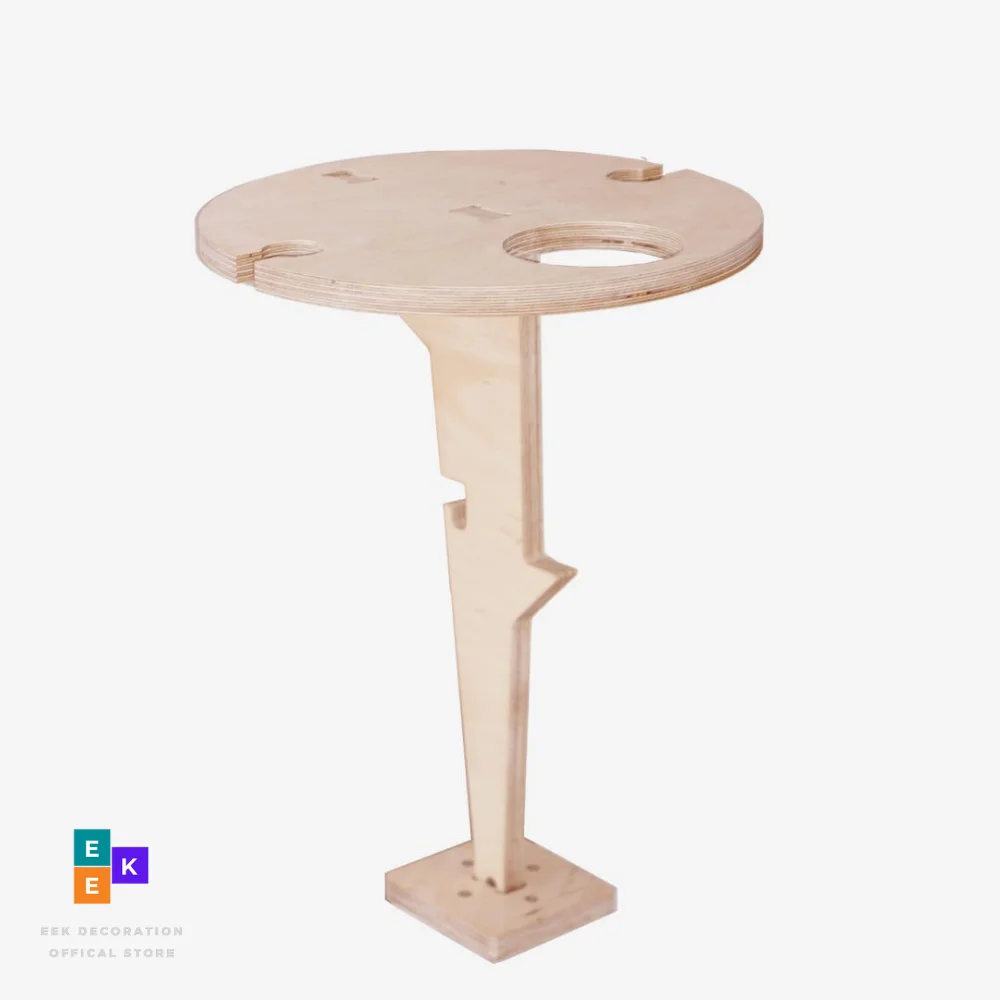 Hato garden table wine table outdoor picnic camping portable wood table barbecue table with wine glass rack wine glass holder