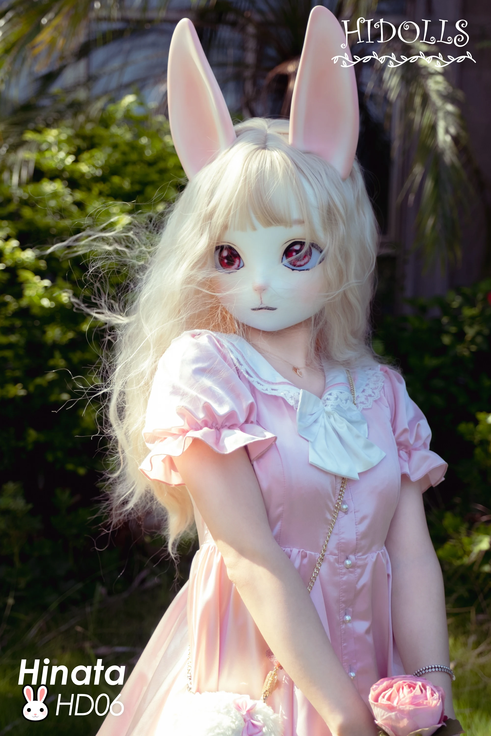 (HD06)HiDolls \'Hinata\'Handmade Female/Girl Resin Full Head Long Ear Kitty Cosplay Japanese Animego BJD Cat Kigurumi Doll Mask