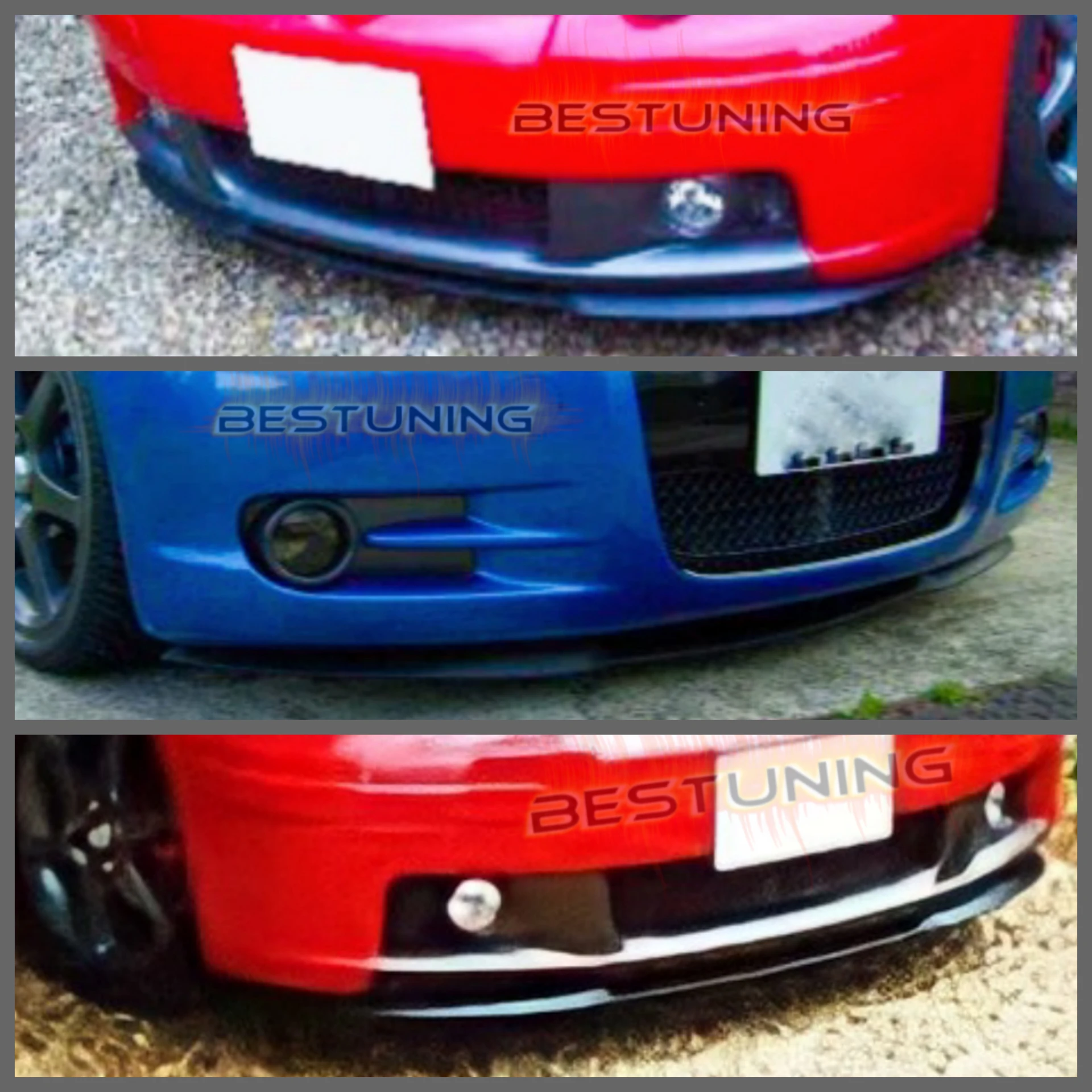 For TOYOTA Yaris MK1 CUPRA R FRONT SPOILER FRONT BUMPER LIP Spoiler Universal 3PCs body kit look accessy tuning