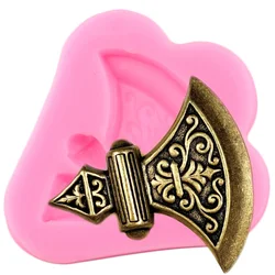 VIking Axe Silicone Molds Relief Cupcake Topper Fondant Cake Decorating Tools Jewelry Resin Clay Candy Chocolate Gumpaste Moulds