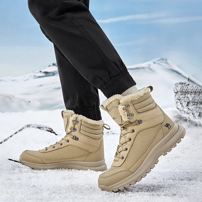 GOLDEN CAMEL Hiking Shoes Outdoor Sports Men Women Warm Snow Boots Genuine Leather Waterproof Camping Climbing Shoes for Women