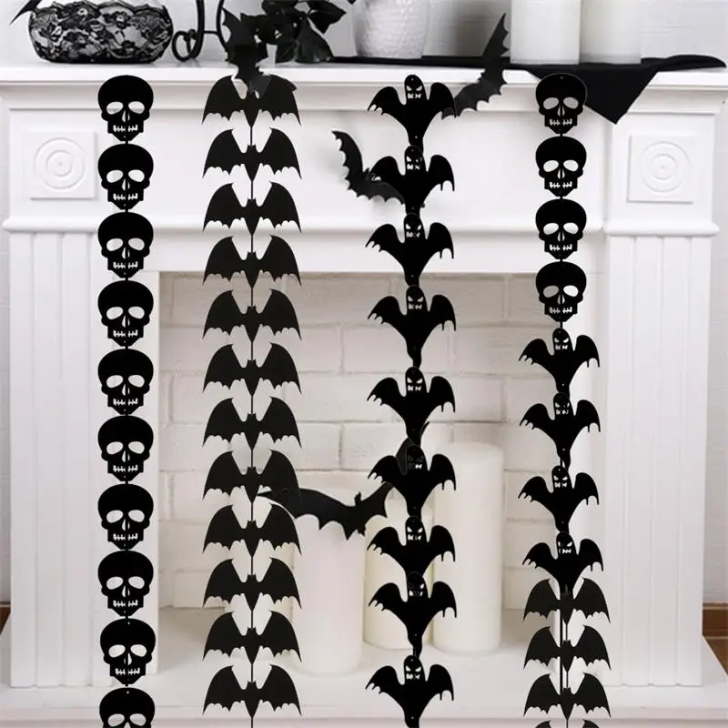 Garland for Halloween decoration, 12PCs/string, non-woven bat, Ghost, Ghost, horror, party supplies