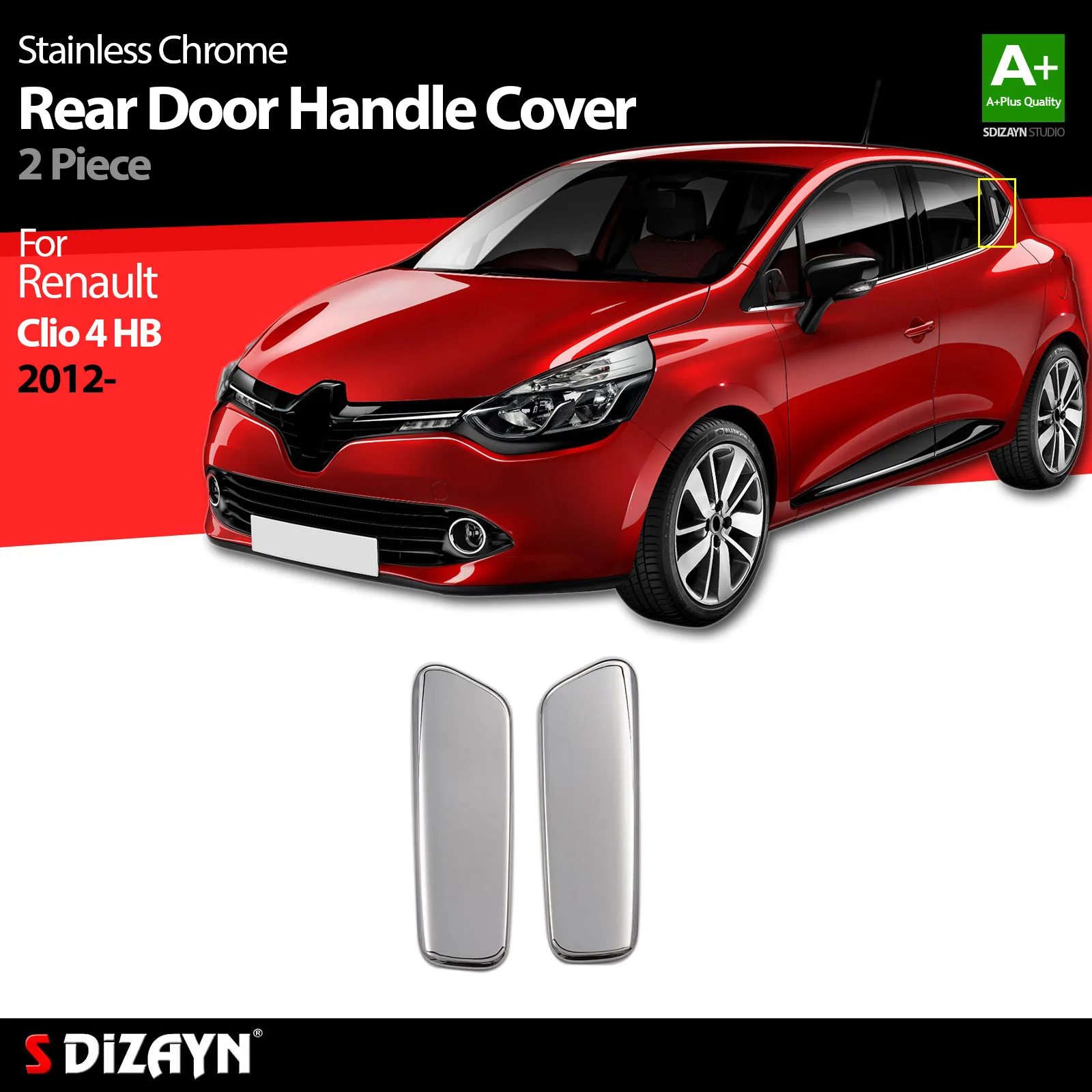 

S Dizayn For Renault Clio 4 Chrome Rear Door Handle Cover Stainless Steel 2 Pcs High Quality Exterior Car Accessories Parts Auto