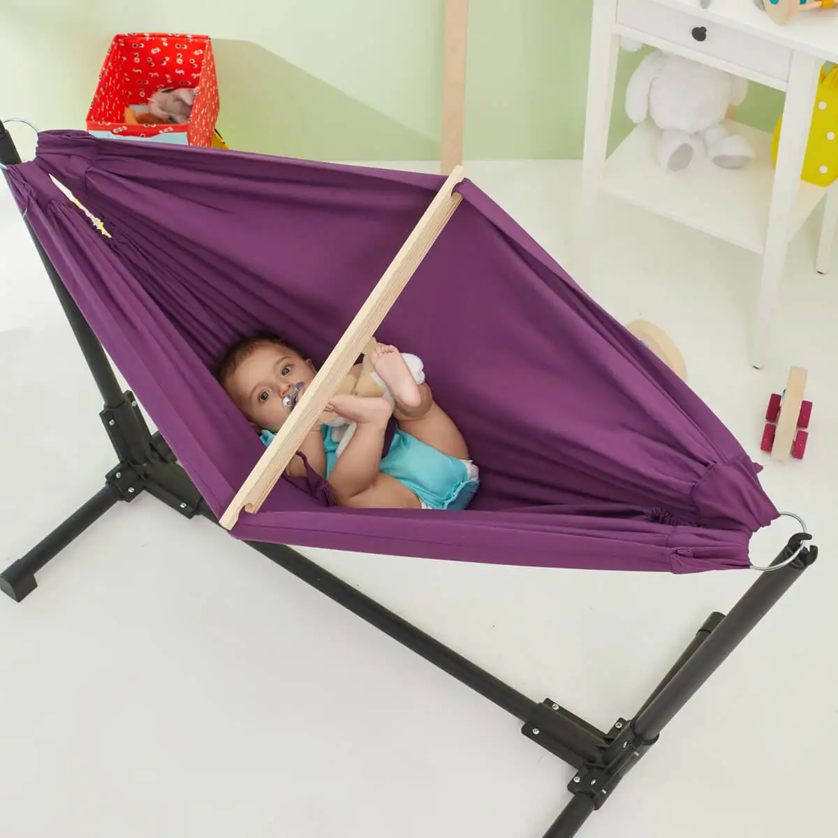 Svava Standing Kayak Baby Hammock Crib Disassembled Rocking Home Type Baby Hammock Baby Sleeping Set Comfortable 100% Cotton