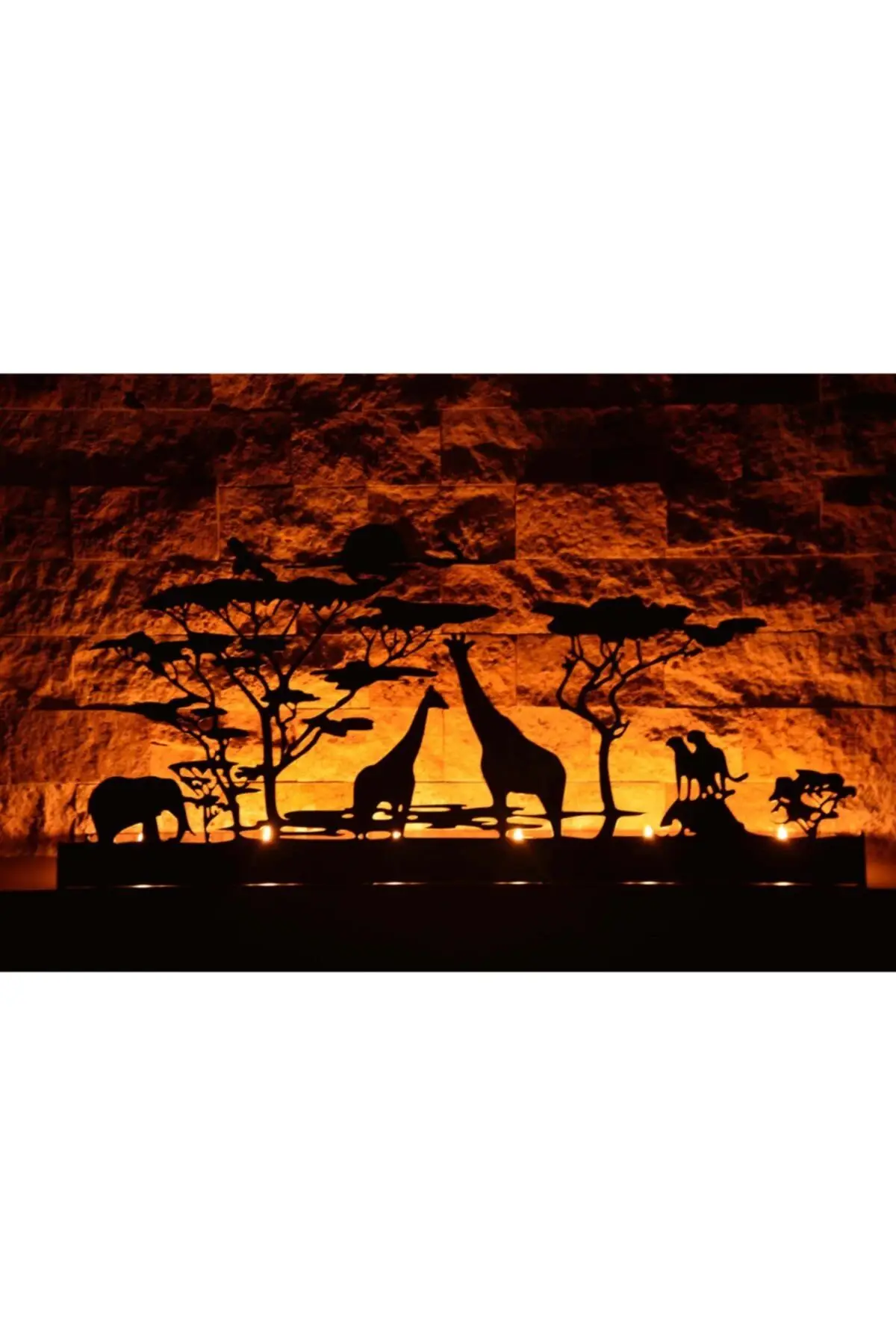 

Home Decoration 5'li Safari African Theme Decorative Metal Candle Holder Candlestick 43CM X 28CM X 7,5 CM Elegant Design