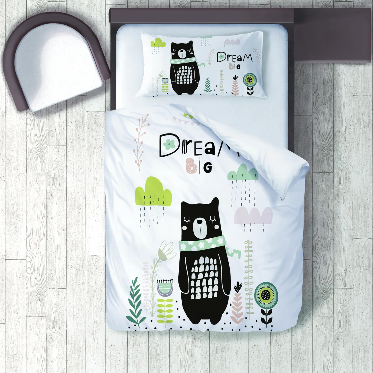 

Duvet Cover Set Bedding Set Pillow Case for Baby and Kids Room 3D Printed Dream Big Bear Model 093