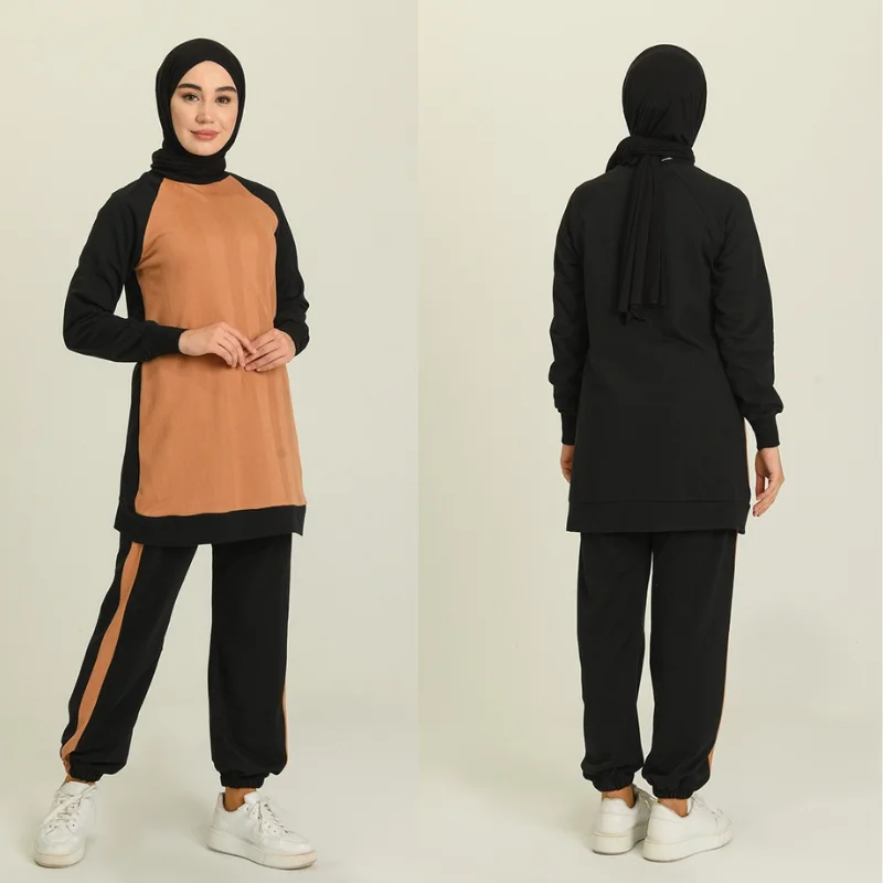 2021 New Season Hooded tracksuit 2 piece Muslim Women Hijab tracksuit fashion Turkey Dubai Islamic sportswear Arabia Turkey