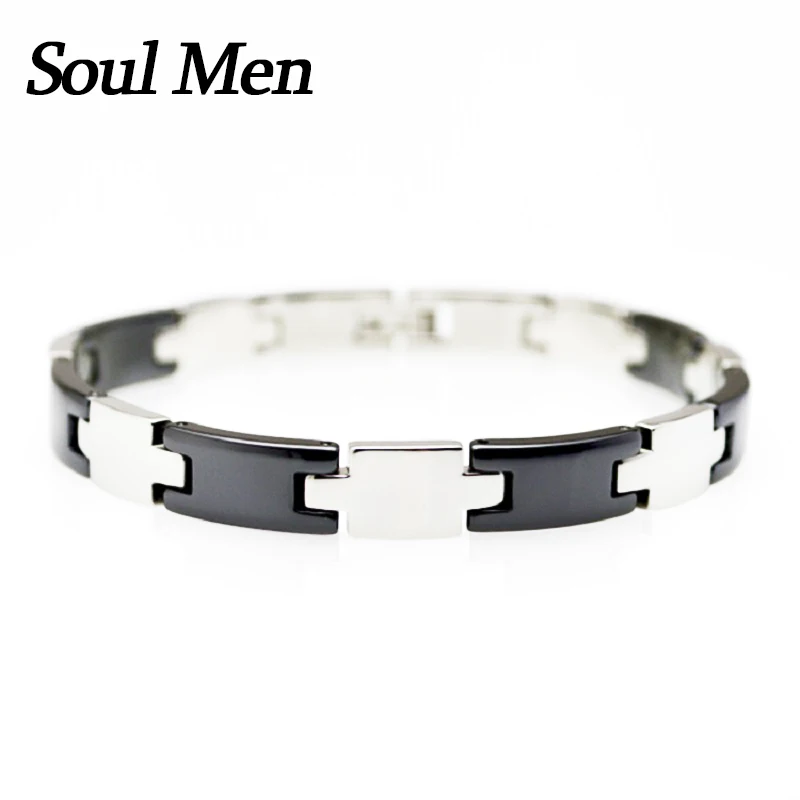 Fashion Brand Jewelry 316L Stainless Steel Bracelet High-tec Ceramic Charm Bracelets For Men Anti-allergic