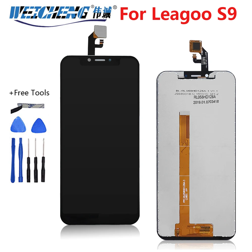 5.85''For Leagoo S9 LCD Display+Touch Screen Digitizer Assembly For LeagooS9 Repair Parts+Tools+Adhesive