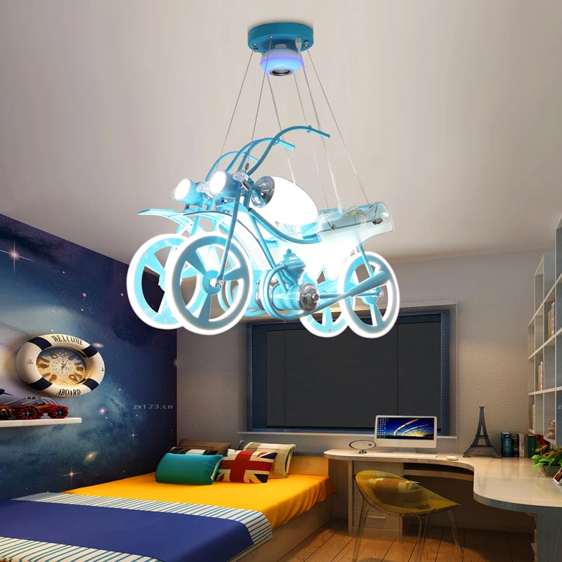 Modern motorbike children bedroom ceiling lights led chandelier living room chandeliers decoration indoor lighting chandeliers