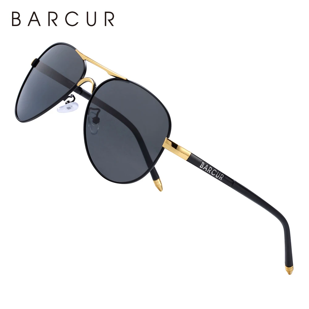 BARCUR Classic Pilot Men Sunglasses Polarized Women Sun Glasses Eyewear Gafas De Sol Shades