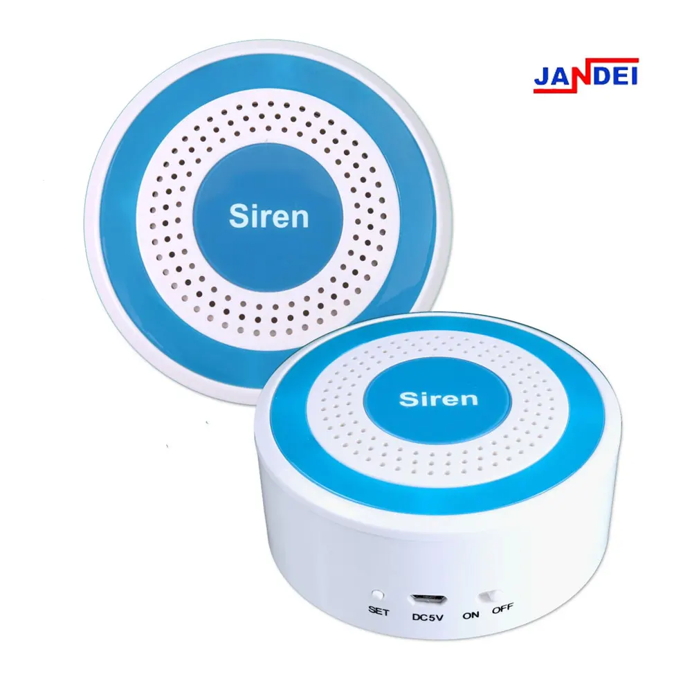 JANDEI wireless alarm siren for your WIFI and autonomous wireless alarm for security center alarm for amazon alexa or google smartflife