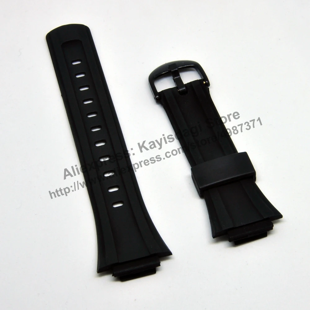 16mm Black Rubber Watch Band / Strap Compatible for Casio DB-E30-1AV / 2AV