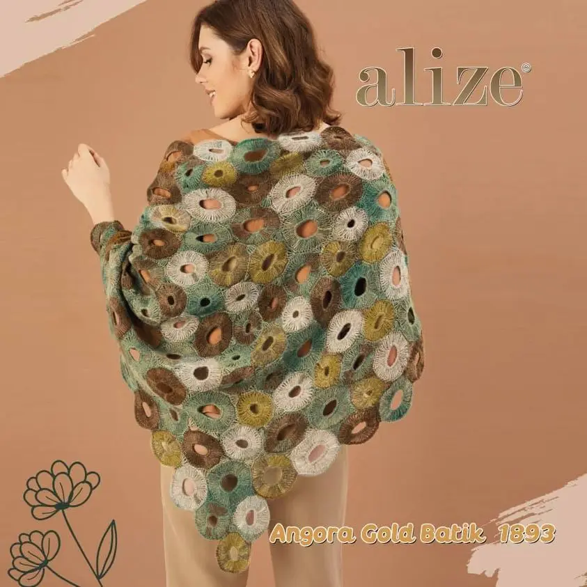 Alize Angora Gold Batik Balls Patterned Wool Hand Knitting Yarn, 100 Grams 550 Meters, Acrylic, Autumn / Winter Season, Crochet, Clothes, Sport,