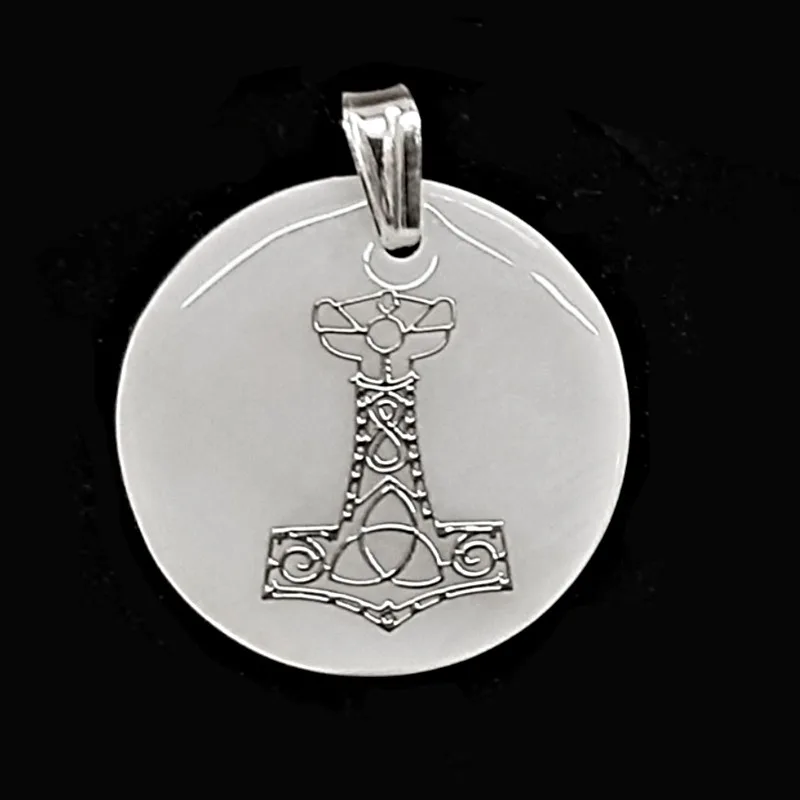 THOR hammer pendant NACAR Natural 2,5 cm and handle 925 sterling silver. Case gift