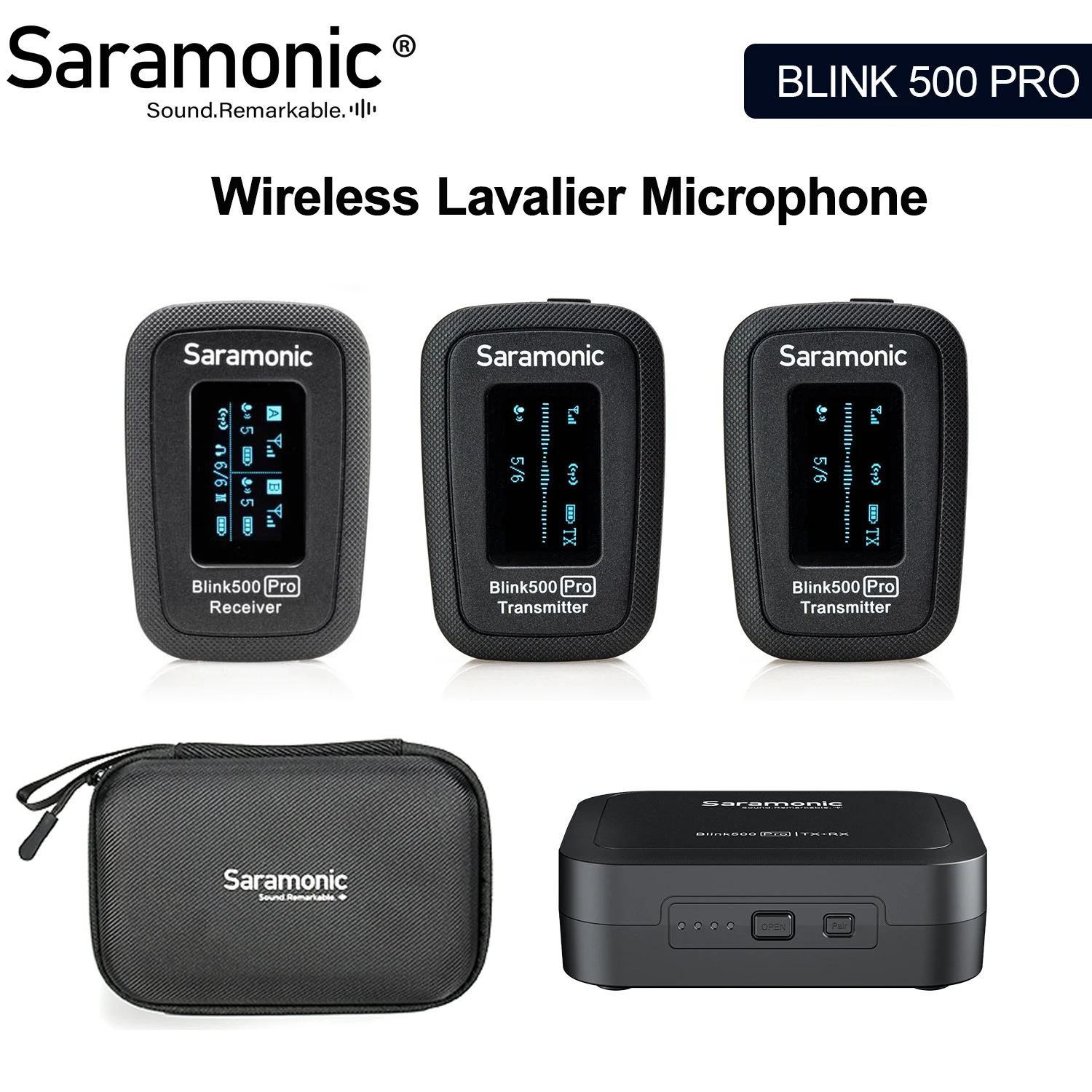 Saramonic microfone de lapela para câmera dslr, microfone sem fio com lapela lapela, pela armação blink500 pro b1 b2 500g hz com câmera dslr