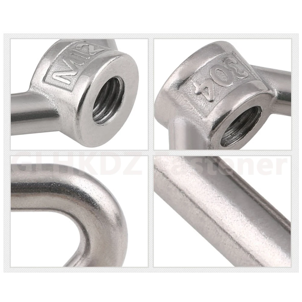 M3 M4 M5 M6 M8 M10 M12 M14-M24 Lifting Eye ด้ายแหวน Nut Marine เรือแหวน Loop สำหรับสายเชือก304 A2สแตนเลส