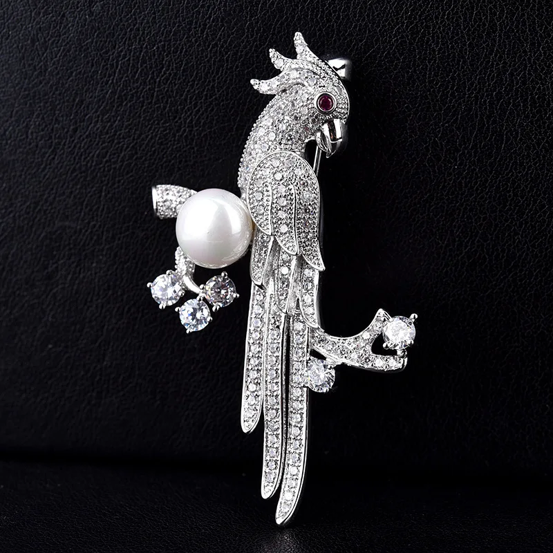 

Fashion Micro-Inlaid Zircon Parrot Brooch Animal Brooch Temperament All-Match Gender Pin Clothing Accessories Wholesale