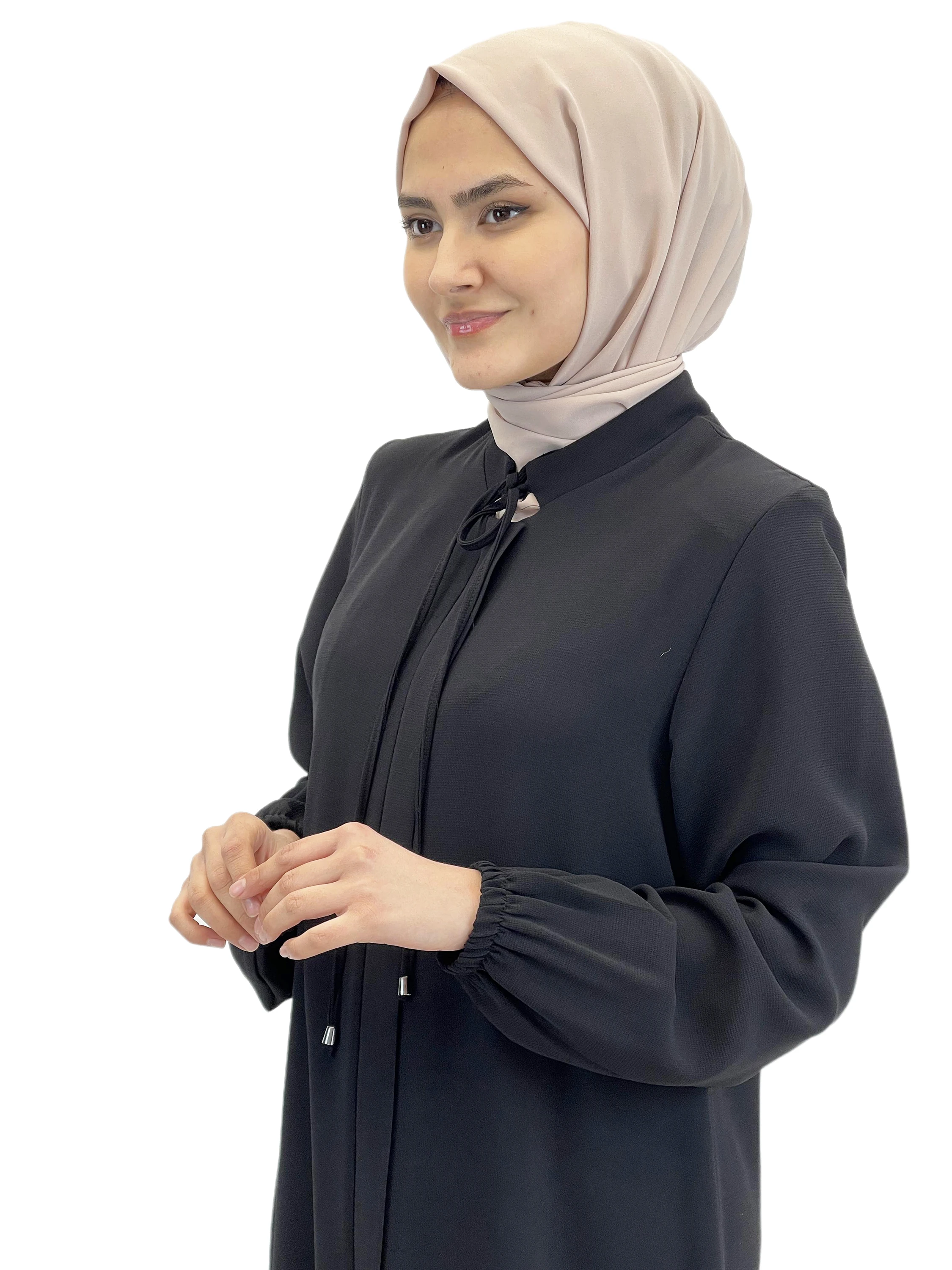 Maxi Dress Long Sleeve  Abaya for Muslim Dresses for Women Crepe Fabric Casual Clothes Hijab for Dubai Sport Abaya