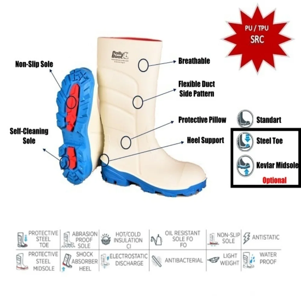 Thép Không Gỉ Mũi Giày Bảo Vệ Kevlar Đế Giữa Cao Su Chống Lạnh Không Trượt Nhẹ Công Nhân Giày Công Việc Và An Ninh Giày