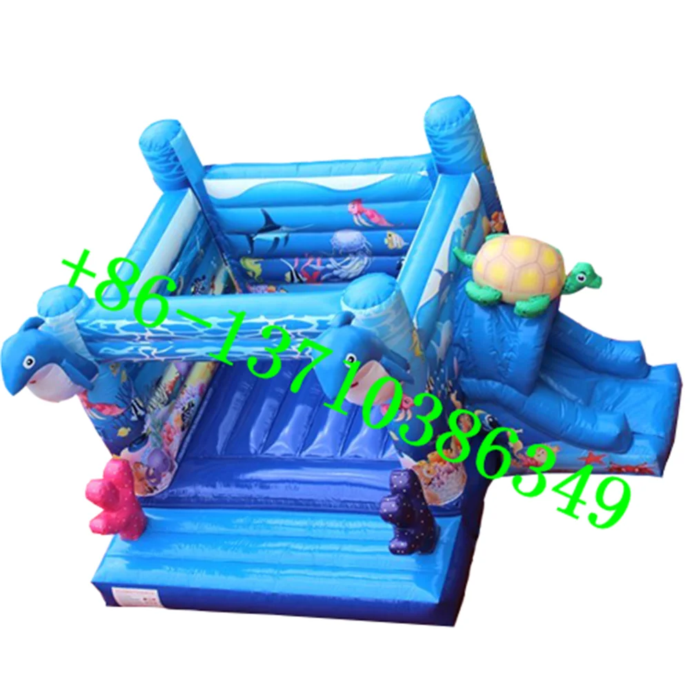 

Colorful children's ocean theme inflatable castle combination slide