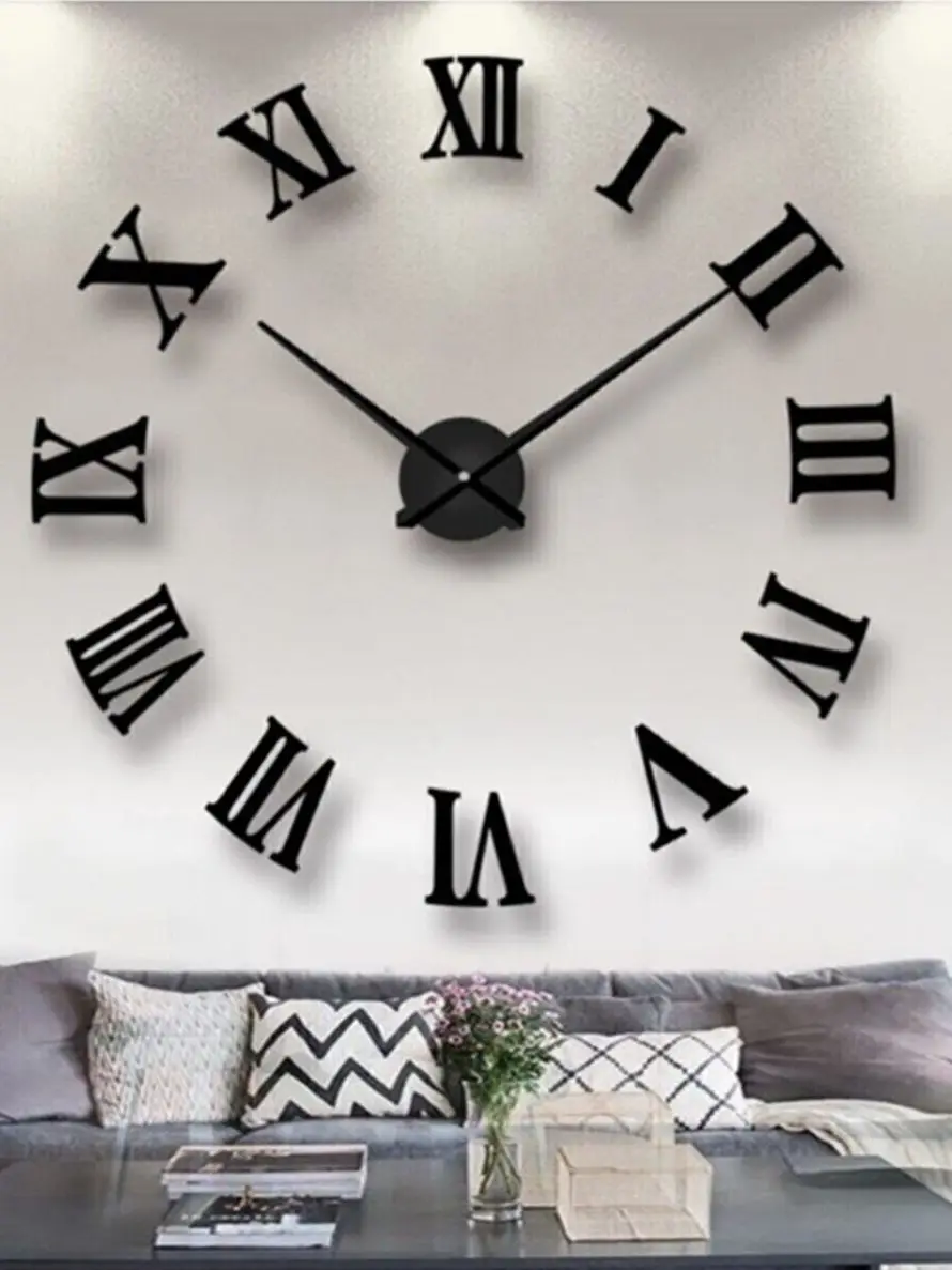 

Wall Clock Black Wooden Roman Numeral 7 Cm Large Size Home Decoration For Home Lux Quality From Turkey Настенные часы שעון הקיר