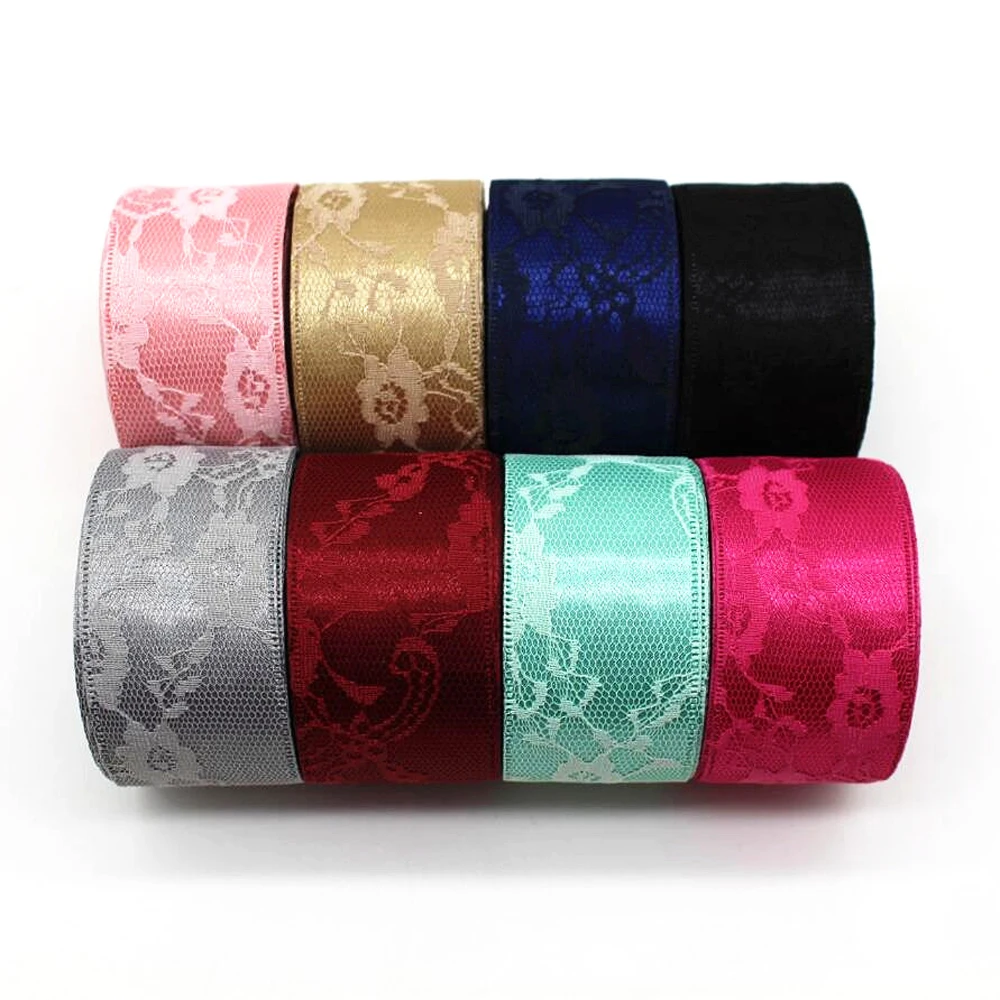 10 Yards 25mm/ 38mm Doppels pitzen band DIY hand gefertigtes Material für Schleifen Haar Doppel kopfschmuck Material Geschenk verpackung Knospe Seide