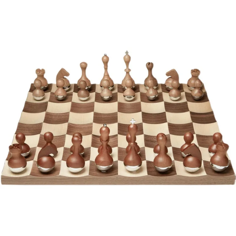 

Tumbler Chess High-end Solid Wood Creative Design Gift Set European-style Home Accessories Ornaments