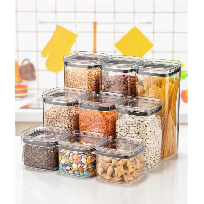 3-6 pcs Original Kitchen Food Storage Box Container Container Set Full Vacuum lid airtight Spice coffee rice jar