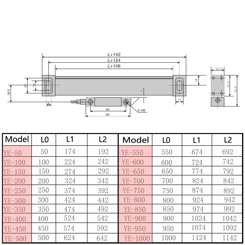 2 3 Axis Dro Lathe Milling Machine High Precision Optical Digital Linear Scale Electronic Grating Ruler Incremental Encoder