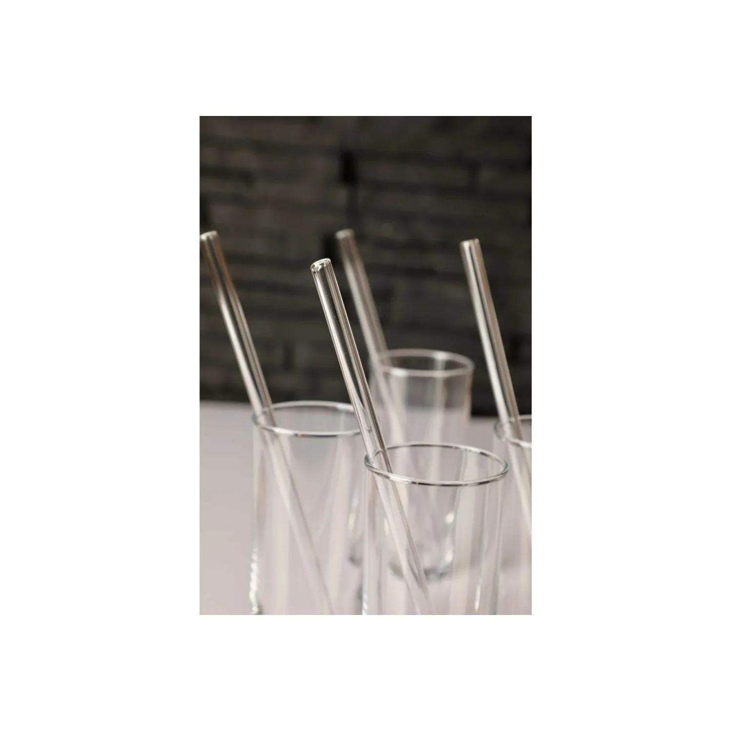 Transparent 6 Pcs Glass Straight Straws Healthy Glass Straws 1200 Degree Durable Glass Straws 6x20 cm Handwork Healthy drinkin