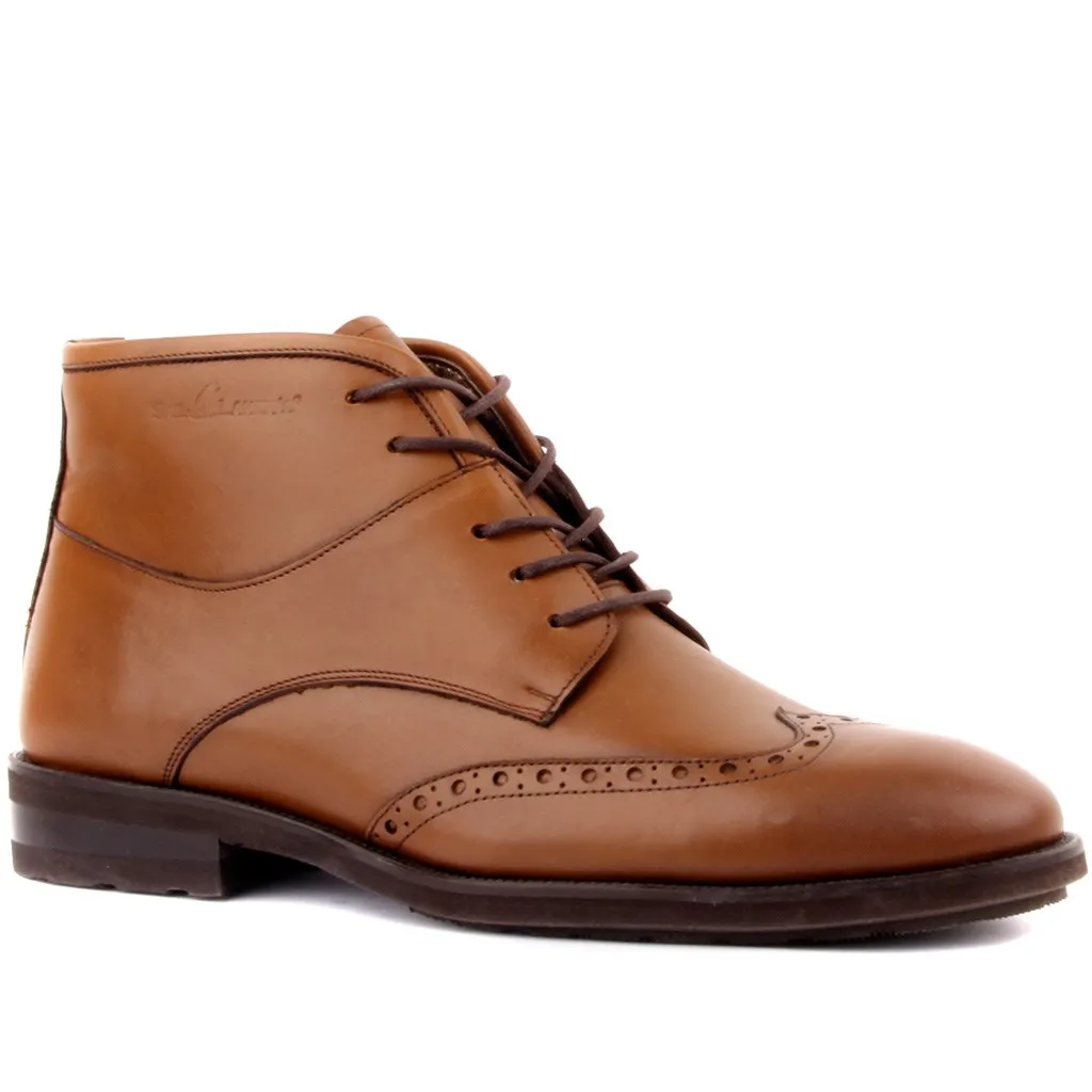 Sail lakers-botas masculinas de couro tan