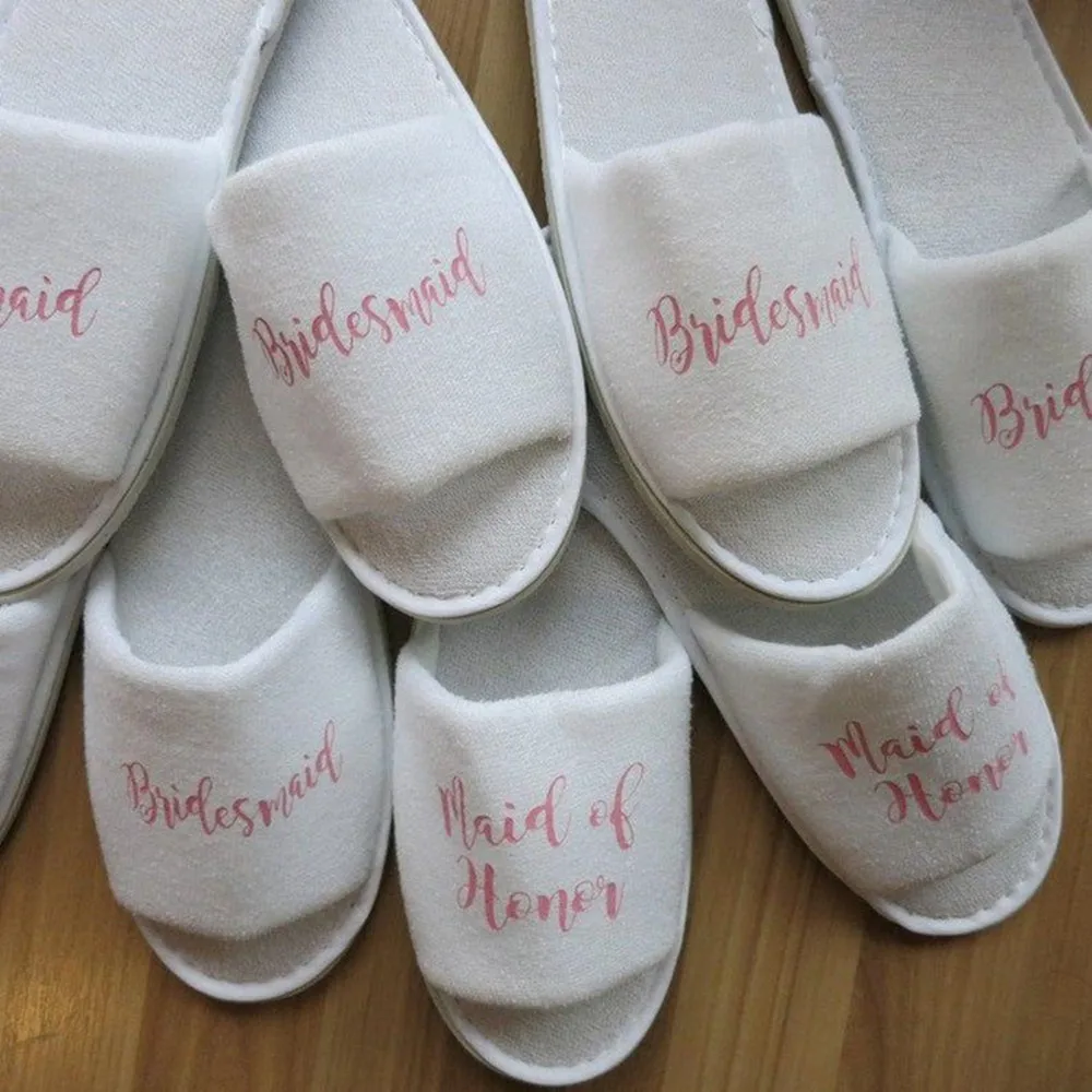 Personalised slippers,wedding bridal party birthday slippers bride bridesmaid mother of the bride/groom rose gold foil gold