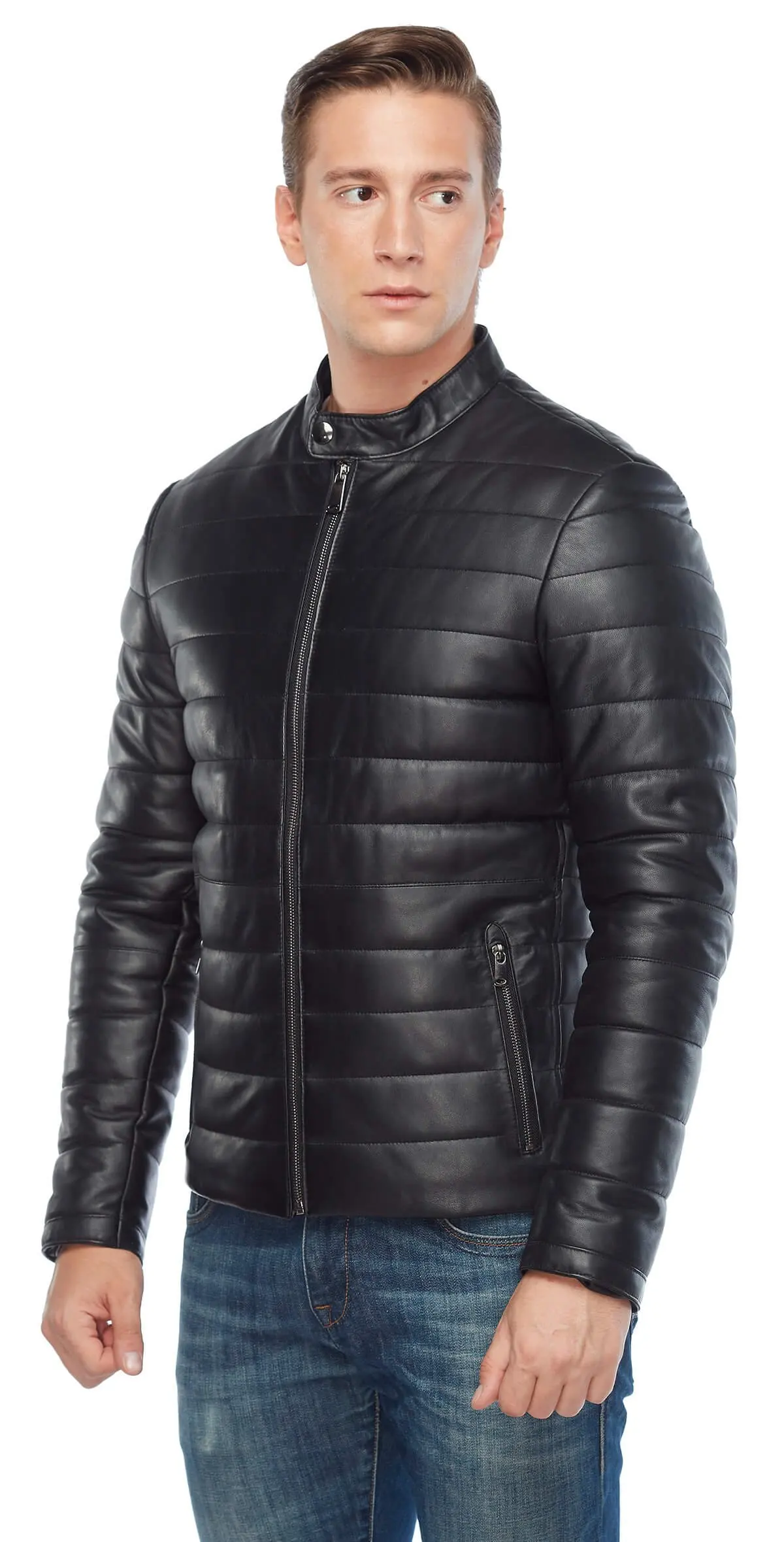 Genuine Leather Inflatable Male Leather Coats Black Original Lambskin Autumn Winter 2022 Biker Slim Large Size VintageTürkiye