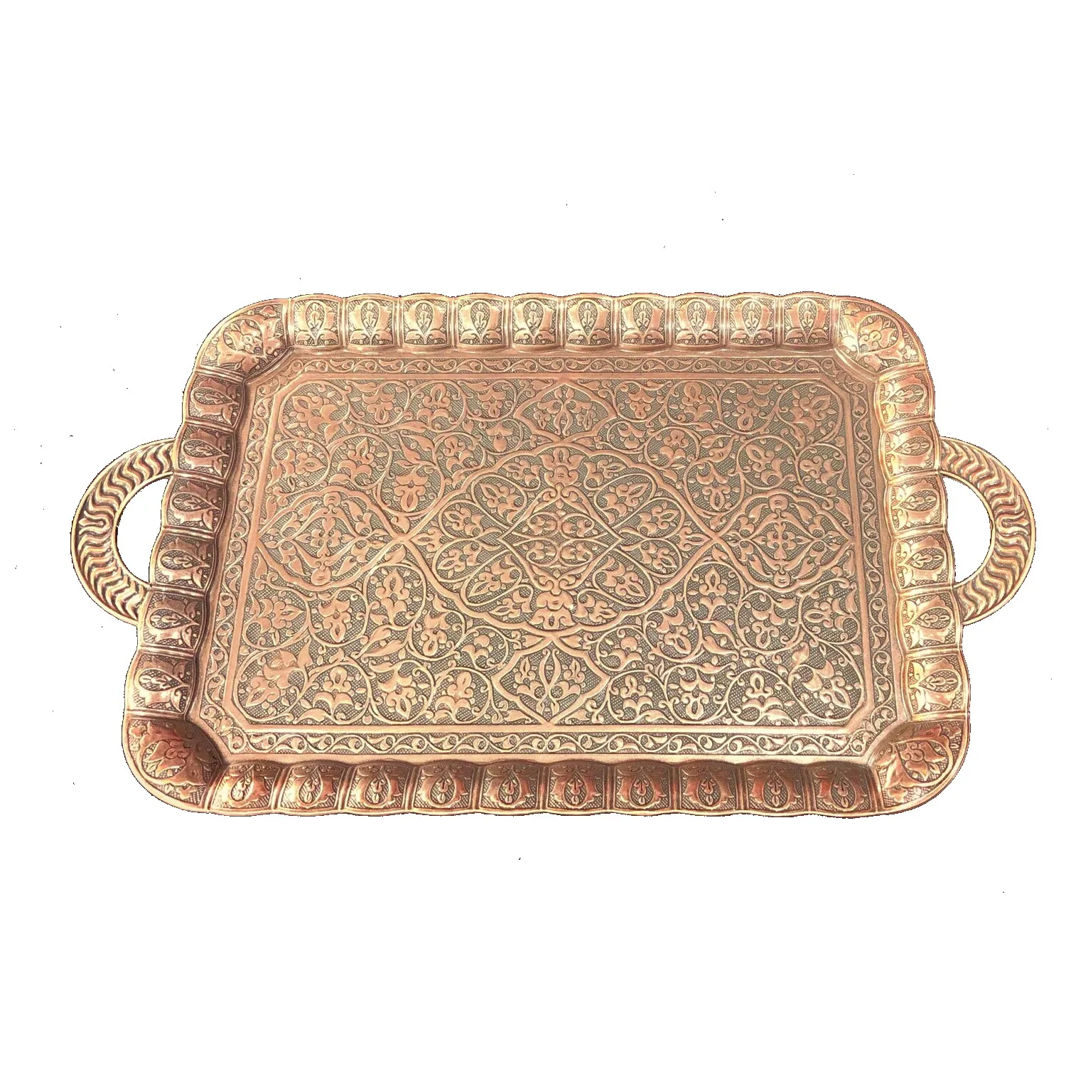 DOLBOVI Akmetal HC062 Copper Ottoman Motif Tray Stylish Design tray set  tray serving  tray tea set tea tray tea table trays decorative  food tray gold tray trays mirror tray plateau glass tray serving board tea access