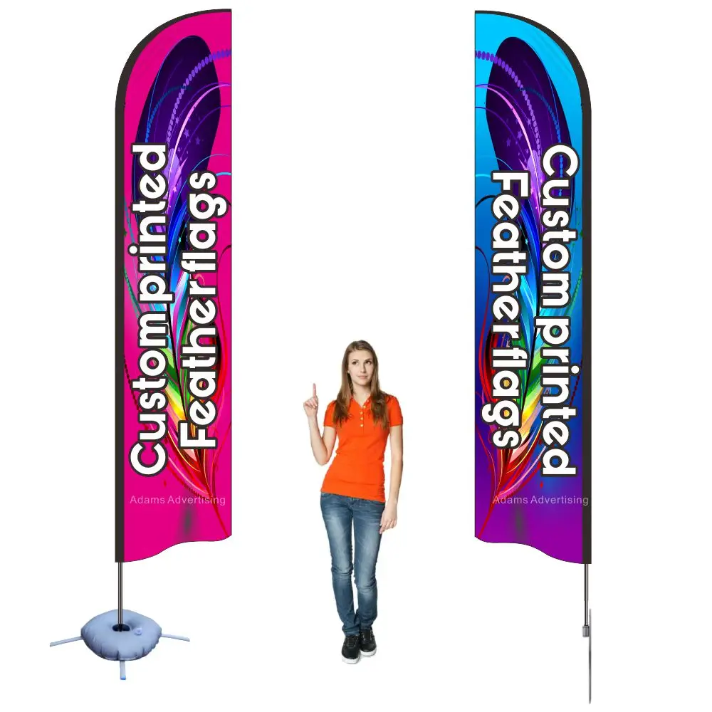 Beach Feather Swooper Blade Flag Banner Complete Set Advertise Promotion Sale Open Salon Cafe Shop Mall House Sport Custom Print