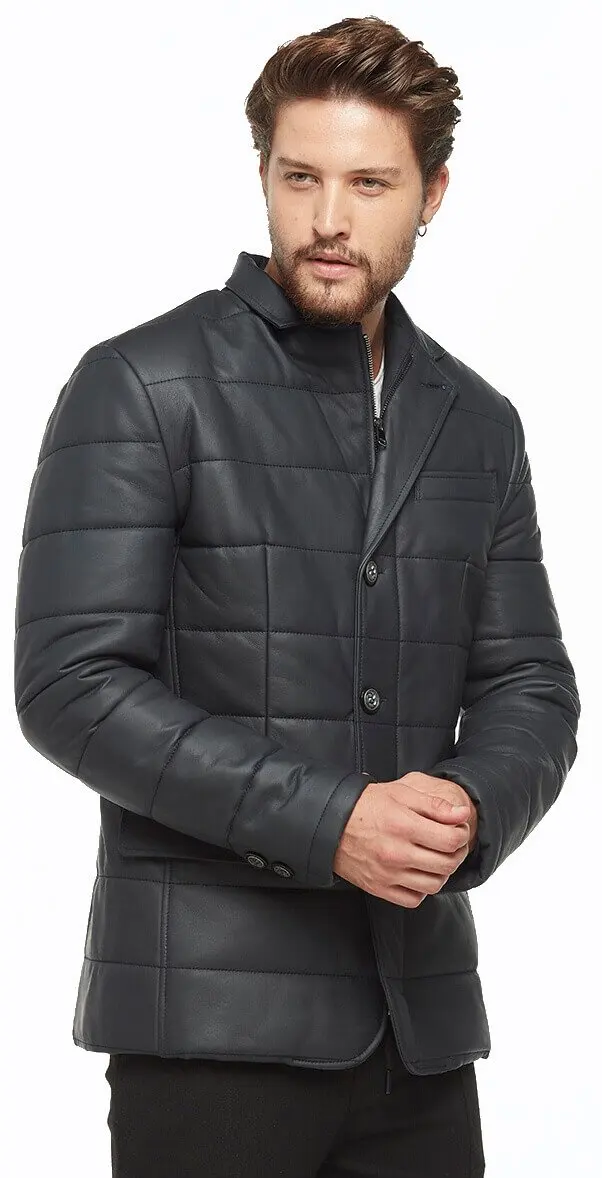 Morazzi Áo Bơm Hơi Áo Khoác Da Hải Quân Orjinal Da Cừu Thu Đông 2022 Biker Slim Size Lớn VintageTürkiye