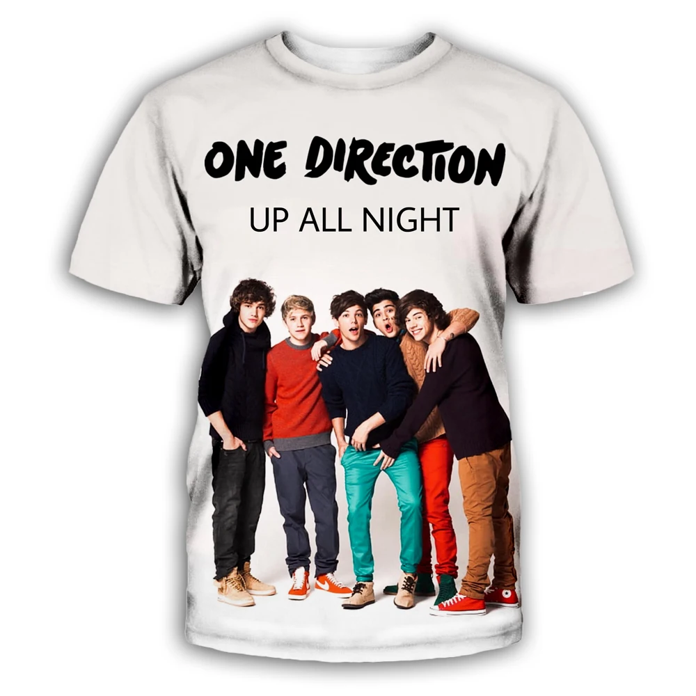 Popular Hip Pop Men T Shirt One-Direction Boys Music Star 3D Print Fashion Short Sleeve Tshirt Pullover Casual Tracksuits B2