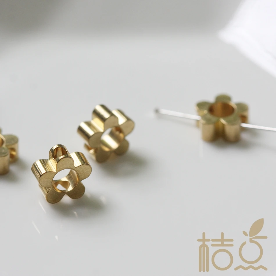 DIY Supply-Solid Brass Finding Spacers - Flower 8x3mm (4202C-S-464)