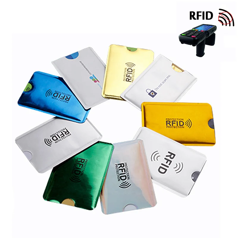 5Pcs Anti Rfid NFC Wallet Blocking Reader Lock Bank Card Holder Id Bussiness Card Holder Protection Metal Aluminium Case