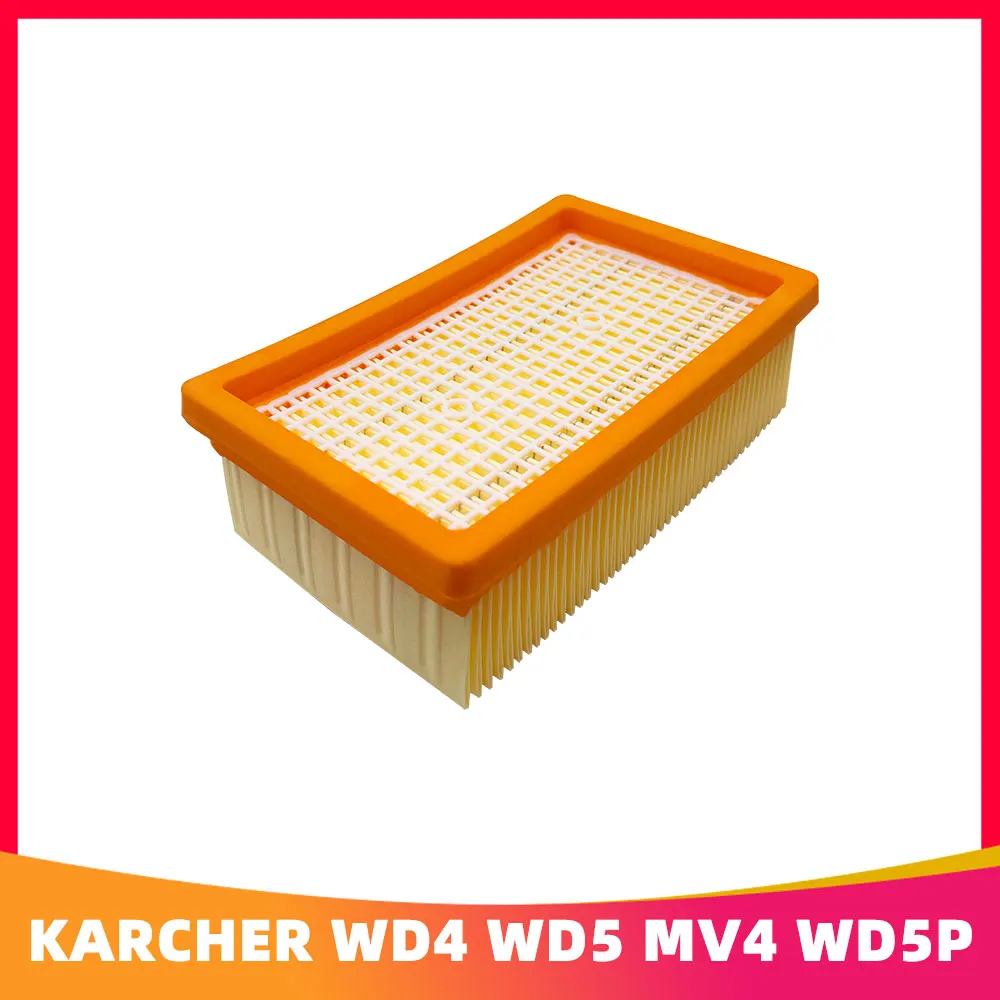 Replacement FLAT PLEATED FILTER for Karcher WD 4 Car Premium / WD 5 P Premium / WD 6 P Premium Renovation Vacuum Cleaner Parts