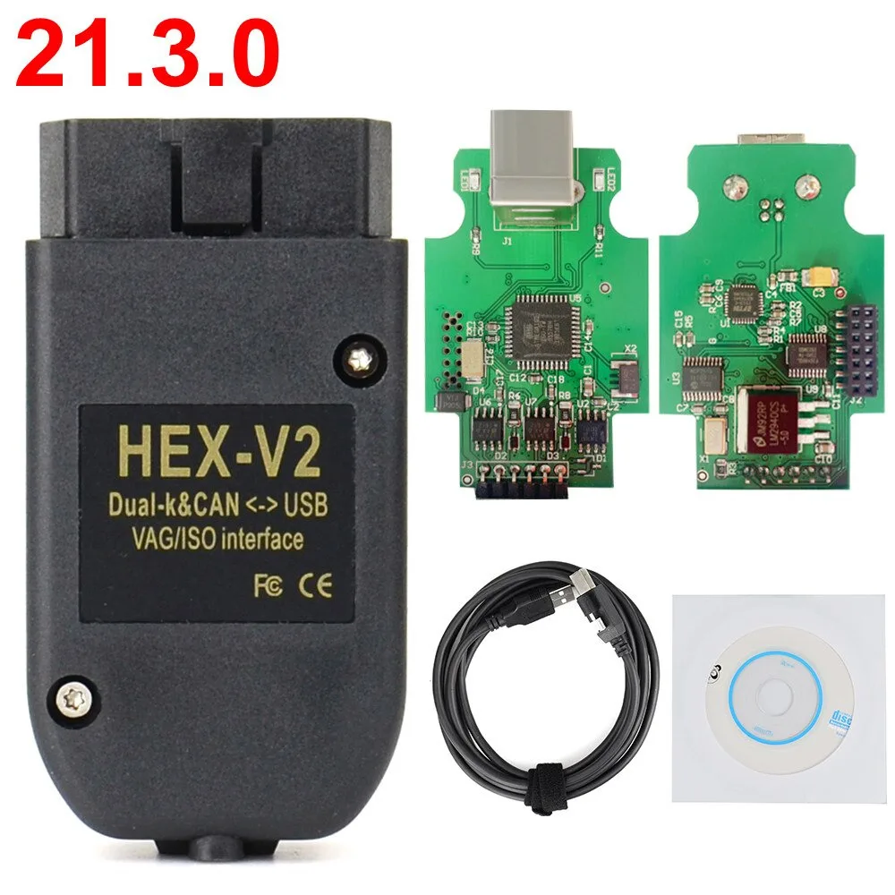 2021 VAG COM 20.4.2 21.3.0 HEX CAN USB Interface FOR VW AUDI Skoda Seat VAG 19.6.2 ATMEGA162+16V8+FT232RQ Multi-languages