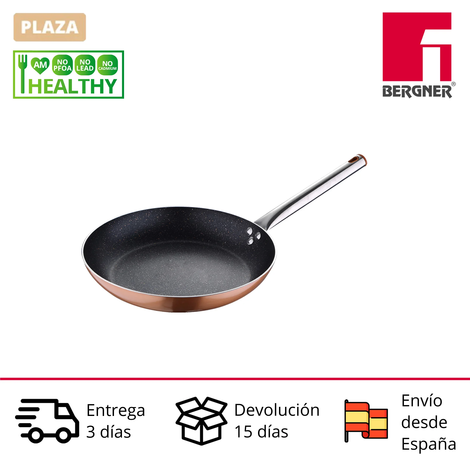 20cm BERGNER Eclipse frying pan in pressed aluminum suitable for all types of fires even induction