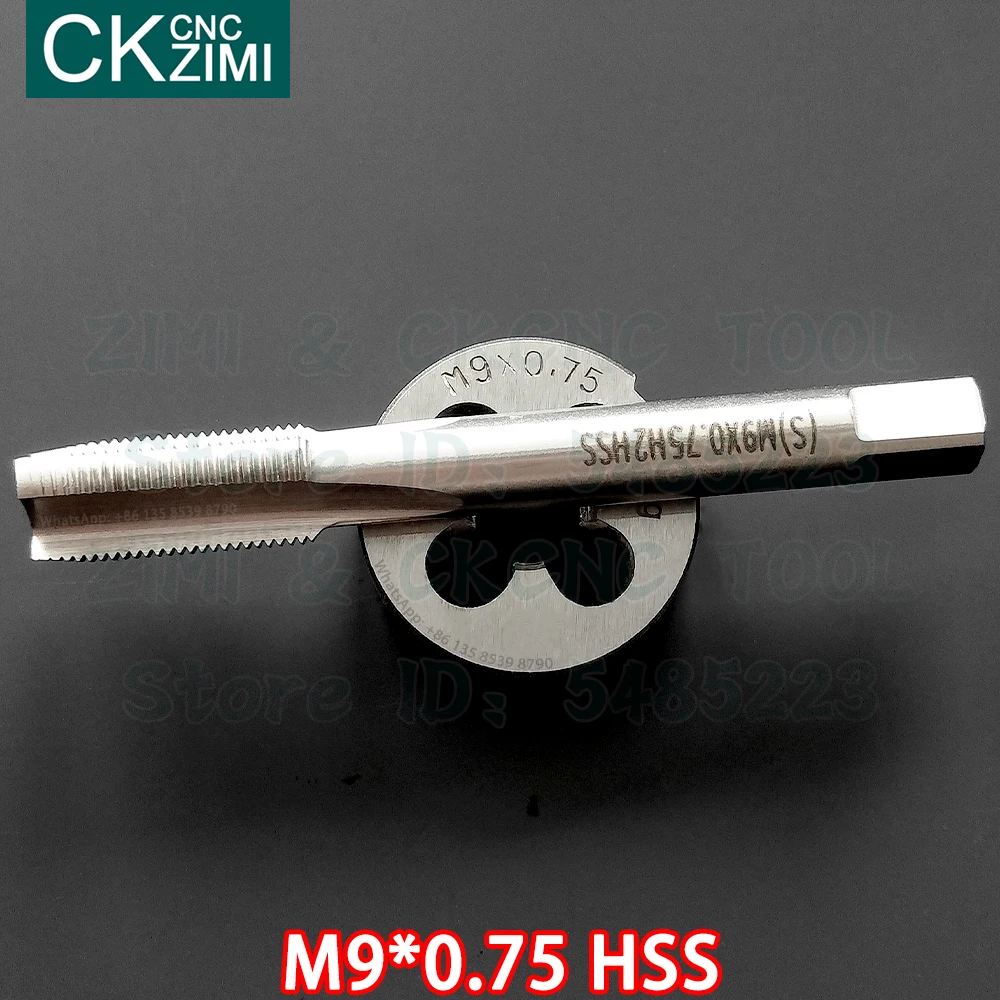 M9 * 0.75 m9x0.75 hss em linha reta lidar com a máquina padrão morrer torneira de alta velocidade fio de aço broca de batida redonda morrer torneira e morrer conjunto ferramentas