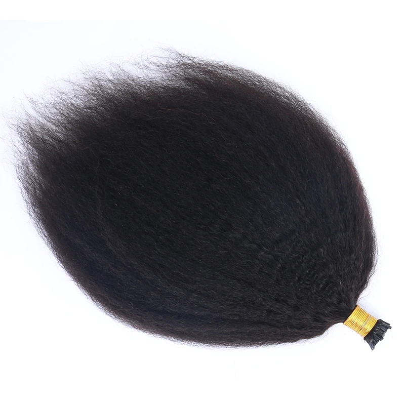 Brazilian Kinky Straight I Tip Microlinks 100% Human Virgin Hair 4B 4C I Tip Hair Extensions Natural Black Knots Prosa Hair